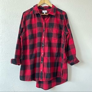 XL Buffalo Plaid Tunic-Style Flannel